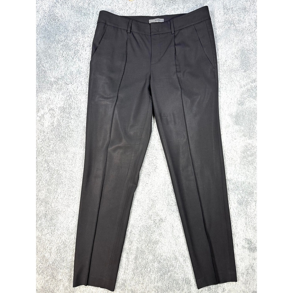 Vince Wool Blend Ankle Length trousers Black pants Womens 4‎ pintuck pleat